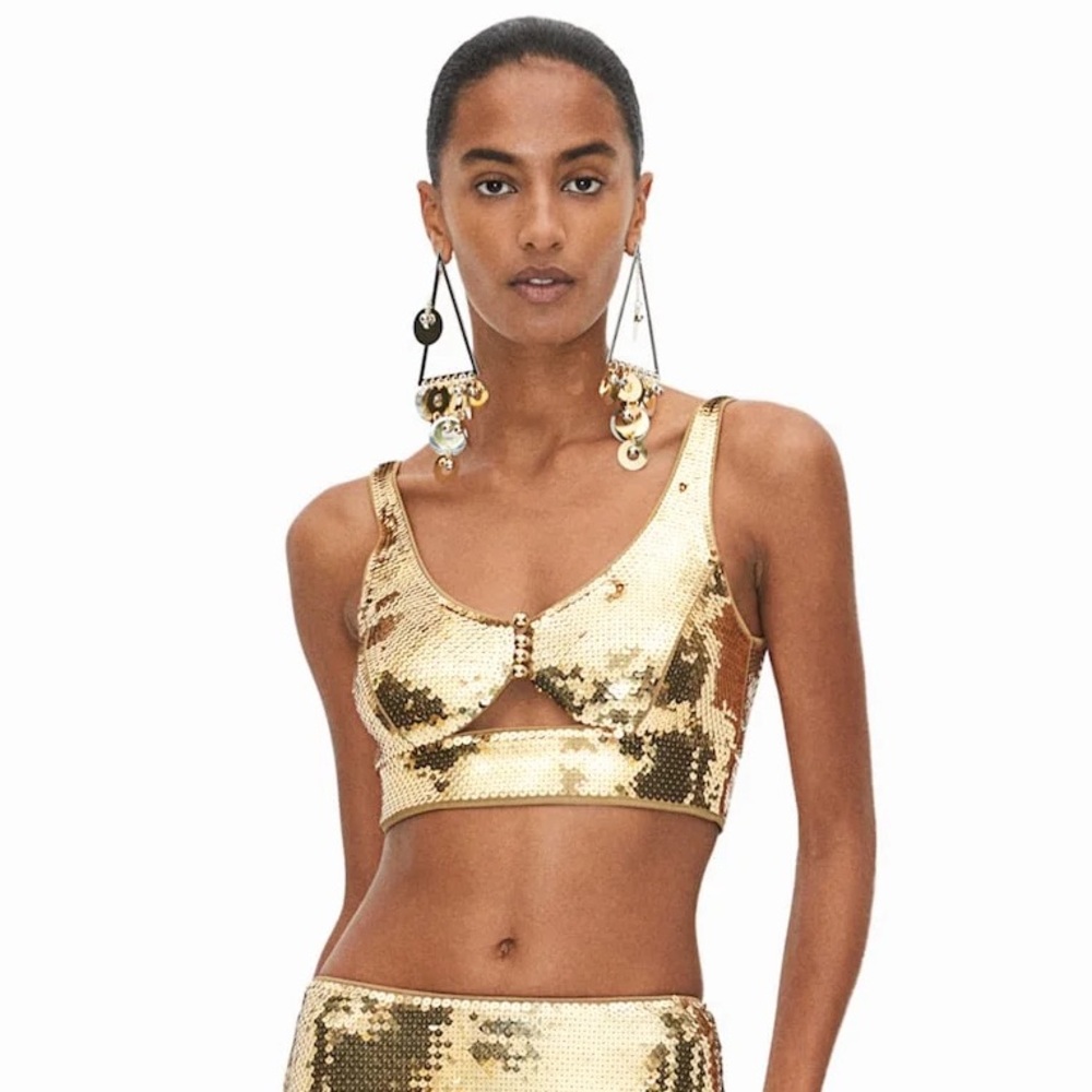 Paco Rabanne x H&M Sequined Gold Crop Top